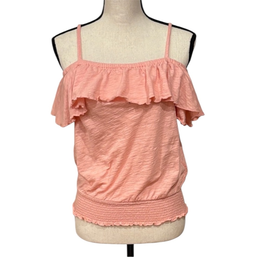 NWOT INC International Concepts Coral Ruffle Camisole Adjustable straps